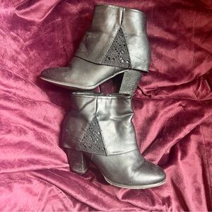 Black Fold Over Ankle Boots